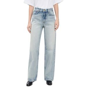 B SIDES Womens Plein Relaxed Straight Leg Jean Light Blue Sz 30 New Without Tags